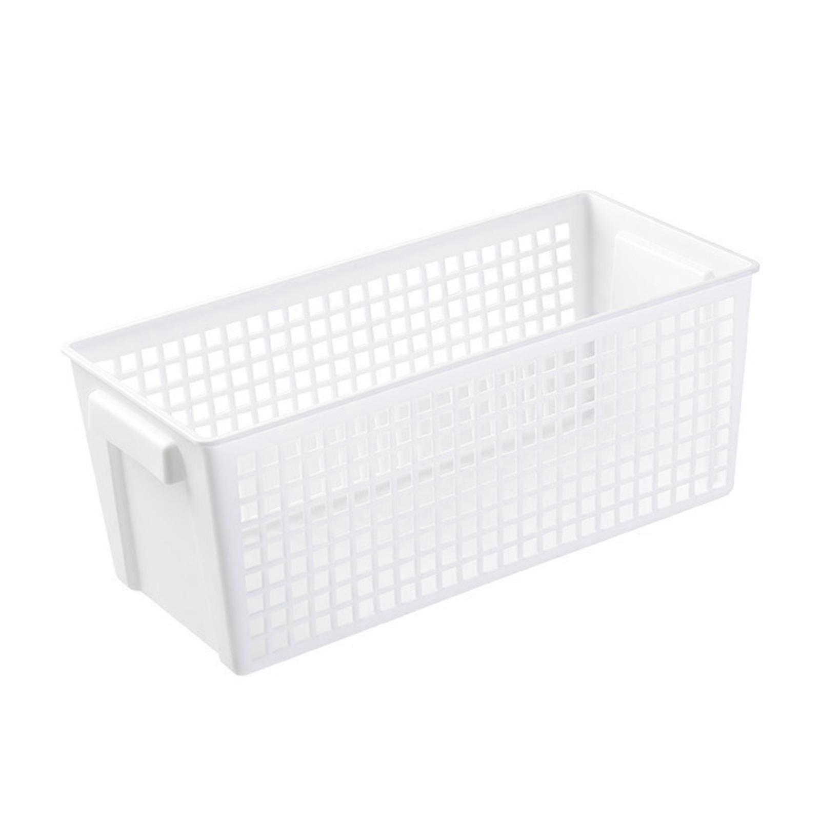 QingHai Desktop Storage Box with Handle Large Capacity Strong Load-bearing Hollow Ventilated Drying Storage Basket Makeup Container