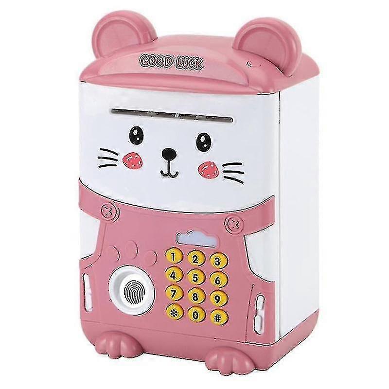 Electronic Piggy Bank, Password Saving Bank For Kids,simulate Fingerprint Automatic Scroll Paper Money Coin Bank