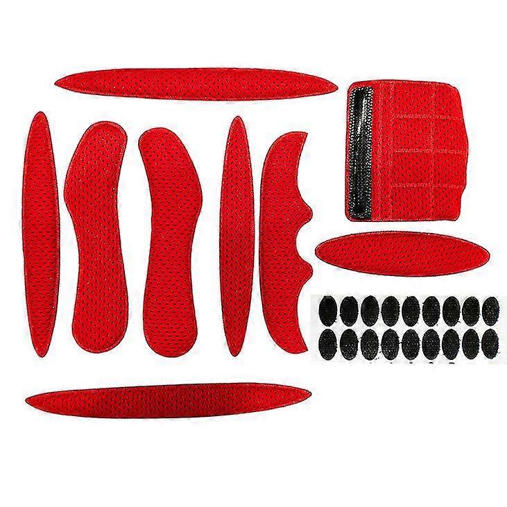 Helmet Padding Kit, Universal Bicycle Helmet Foam Pads Set Replacement For Bike Motorcycle Cycling Helmet(1set, Red)