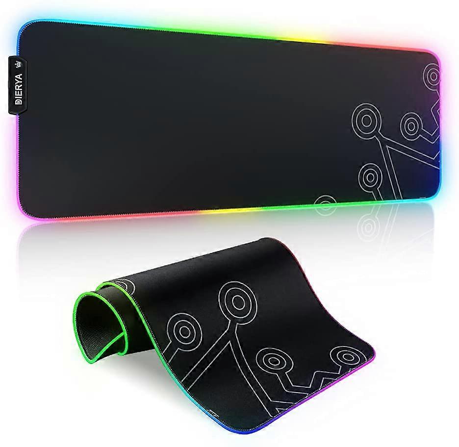 LagreDierya RGB Gaming Mouse Pad Large, Durable Oversized Glowing LED Extended Mousepad, Non-Slip Rubber Base Computer  Keyboard Pad Mat(31.3X 11.9in)