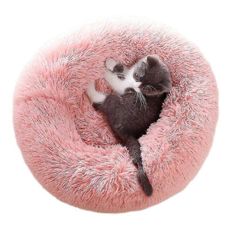 Pet Bed For Cats And Dogs Round Plush Dog Bed Donut Shaped Cat Bed Color And Size Optional