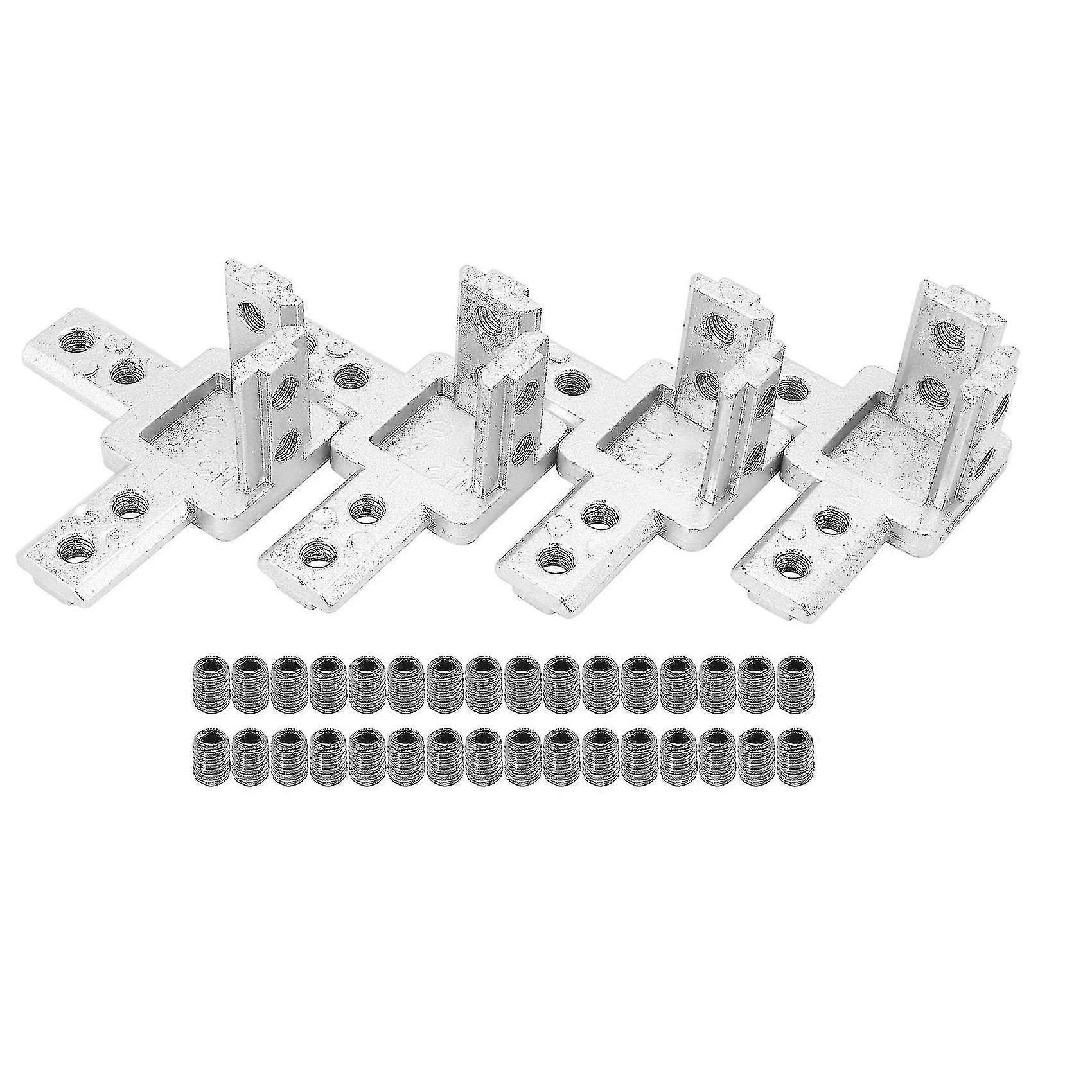 4-pack 3030 Series 3-way End Corner Bracket Connector with Screws