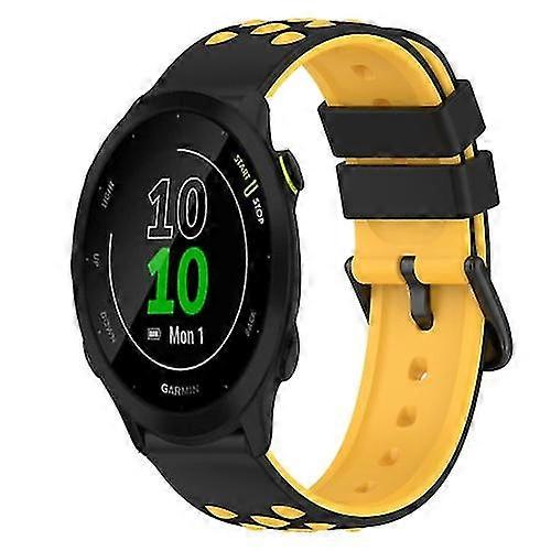 For Garmin Forerunner 55 20mm Two-color Silicone Watch Band UHBK