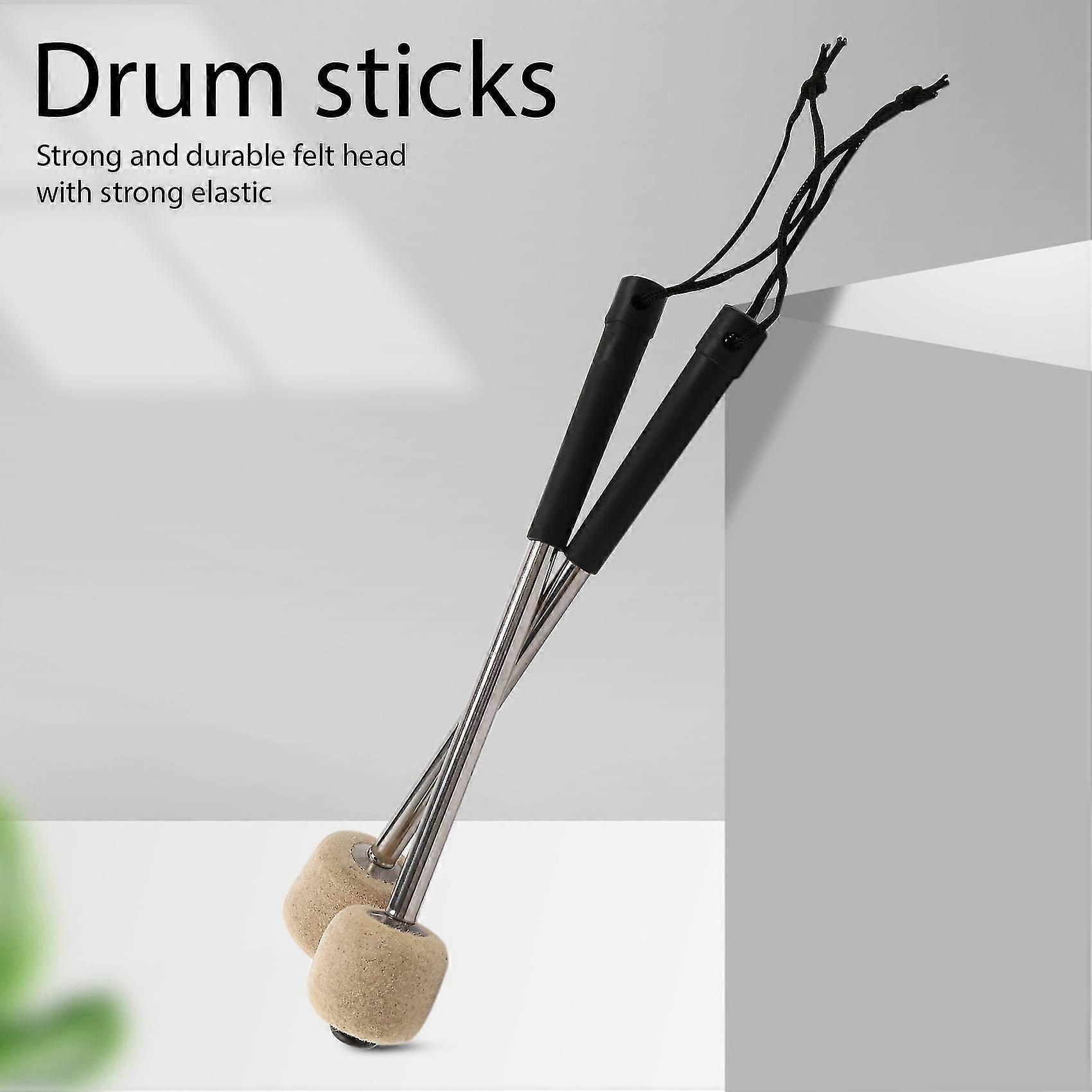 2 stk. stortrommehammer filthoved percussionhammere paukestikker