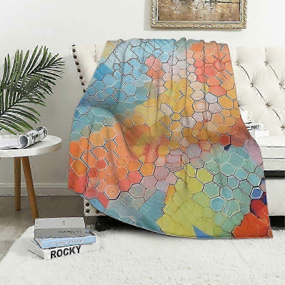t4037 Blanket Blanket Abstract Mid Century Modern GemostryThrow Blankets Colorful Retro Abstract Lightweight Fuzzy Blanket for Couch S Blanket bn4037
