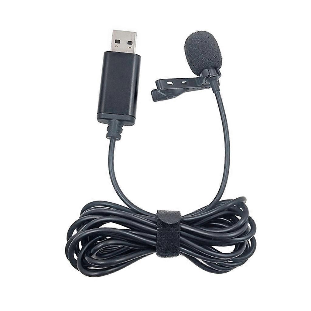 USB Mini Portable Clip-on Lapel Lavalier Buttonhole Mic Wired Microphone for PC