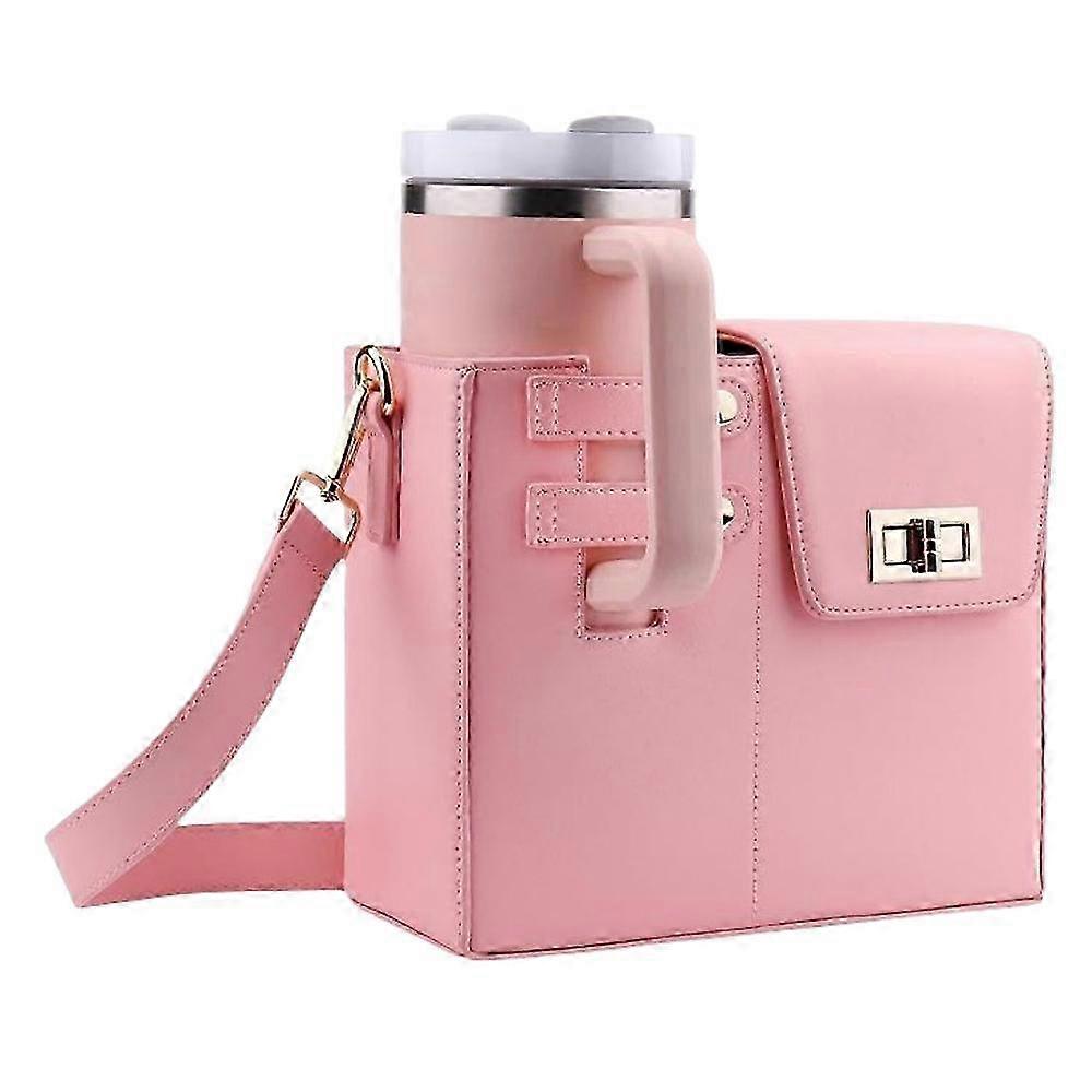 Outdoor Portable Crossbody Water Cup Storage Bag with Holder Fit Most Bottles