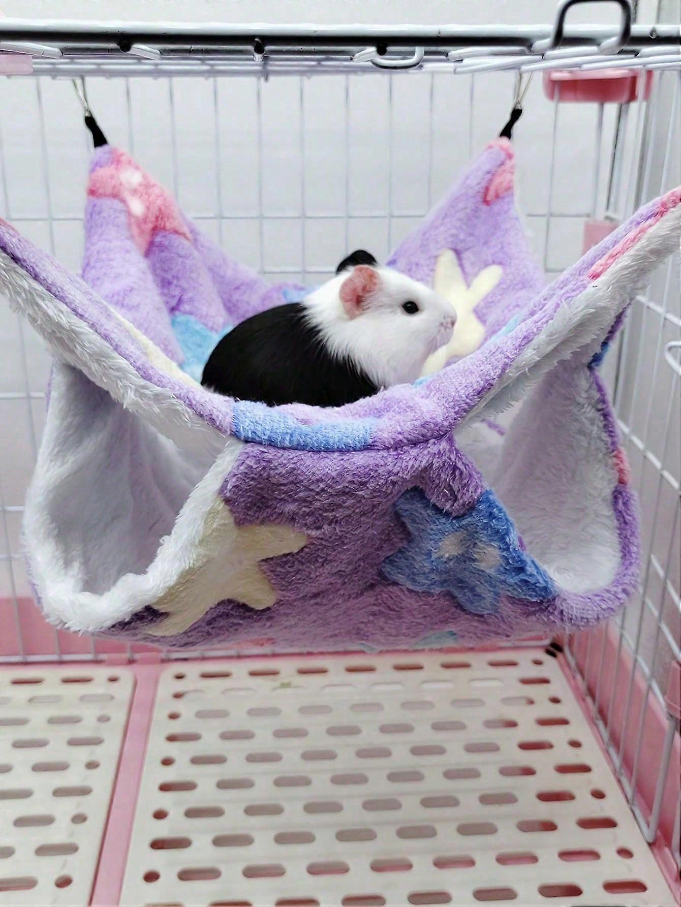 سرير معلق مريح لخنازير غينيا والجرذان والهامستر والقوارض - ملحق قفص ناعم ومريح لصديقك الفروي