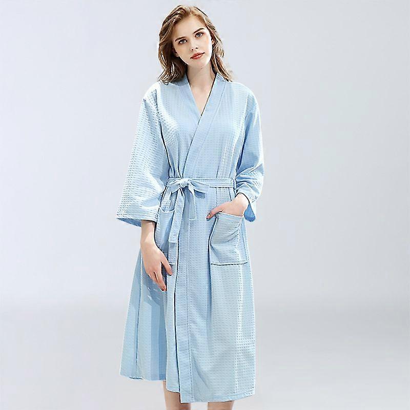 Women's Robe Waffle Pajamas Man Winter Bathrobe Pyjamas Autumn and