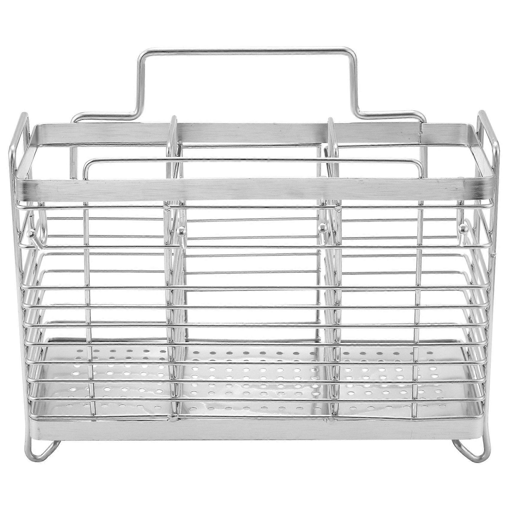 Kitchen Hanging Stainless Steel Chopsticks Spoons Fork Cutlery Holder Organizer Rack Drainer Storag