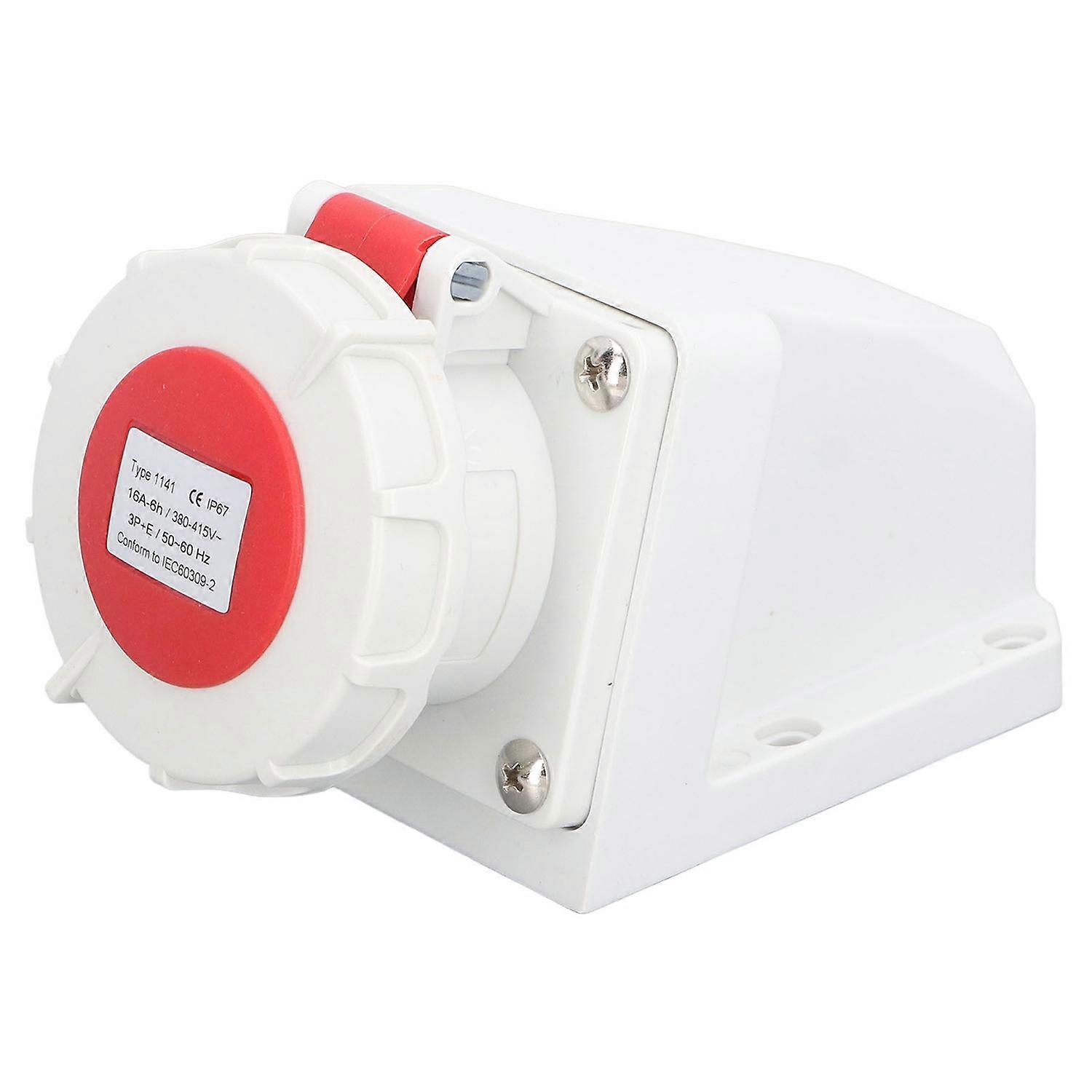 Industrial Power Connector 4 Core 16A 3P+E IP67 Waterproof Dustproof Surface Mounted Electrical Sock