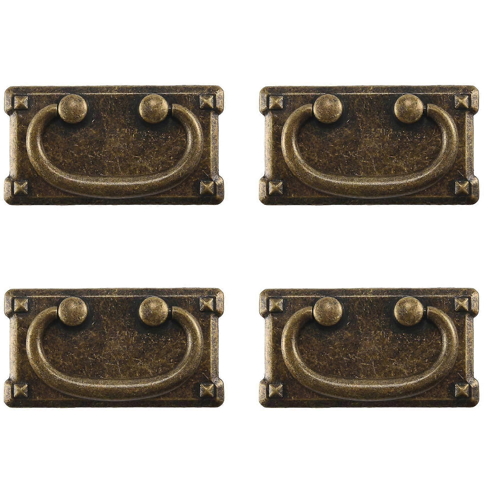 4 قطع خمر العتيقة البرونزية درج الدائري سحب مقابض ، مجلس الوزراء باب الأثاث التعامل مع الديكور