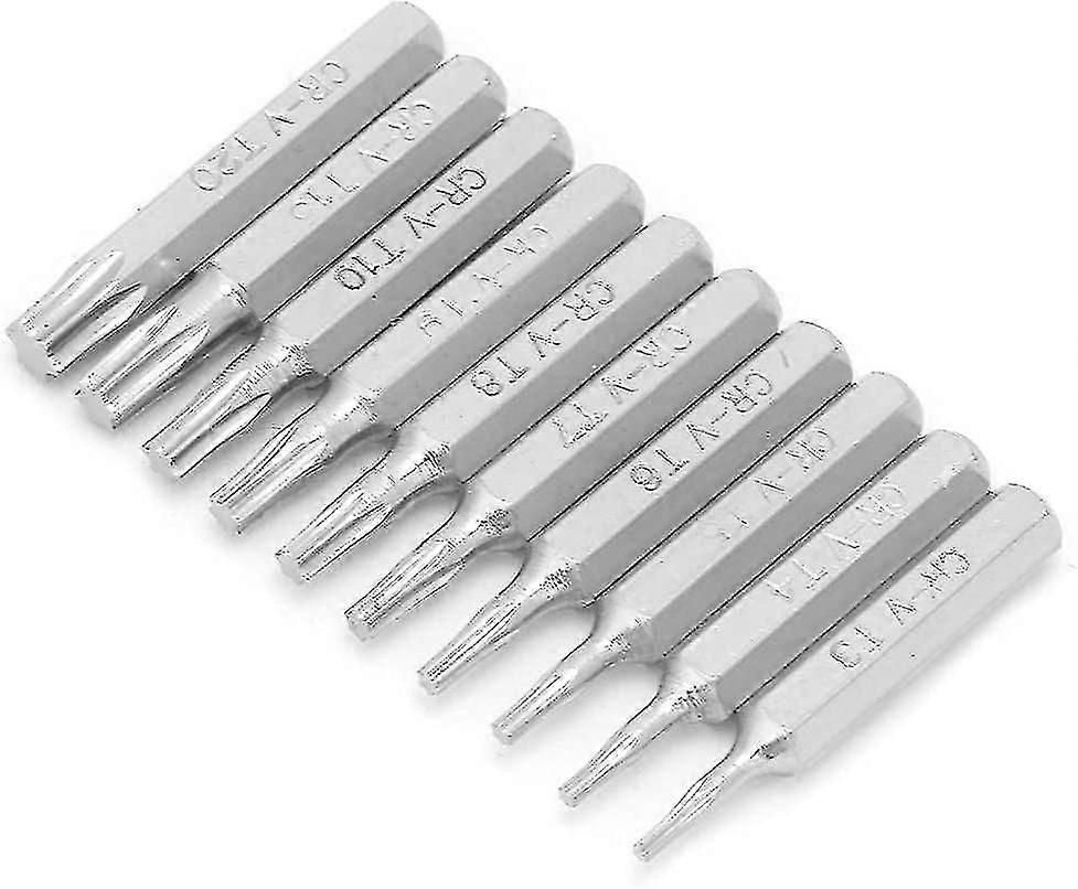 10pcs Phillips Screwdriver Bits, 4mm Hex Shank Screwdriver Bits For Easy Fixing, Electronics Repair T3/t4/t5/t6/t7/t8/t9/t10/t15/t20,silver