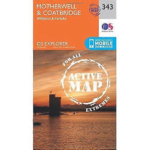 OS Explorer mapa activo (343) Motherwell y Coatbridge (mapa activo OS Explorer)