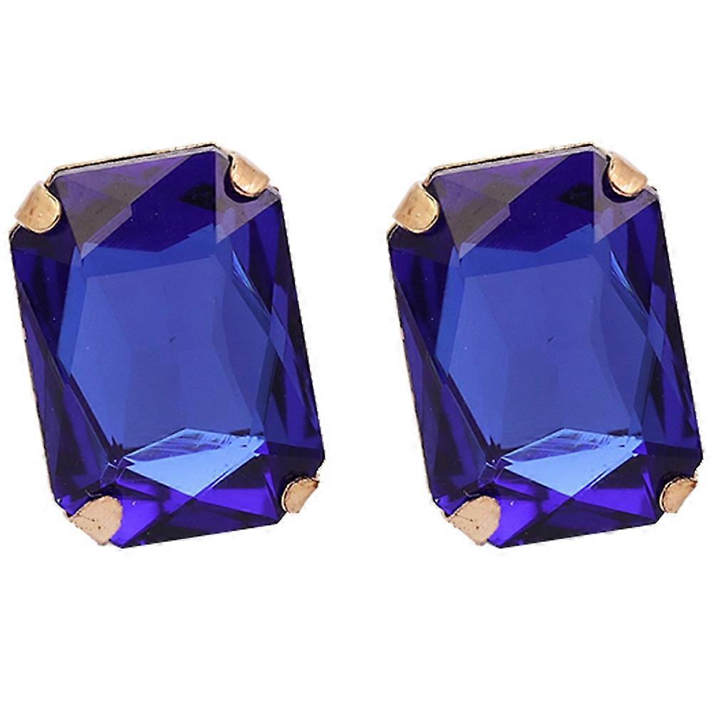 Pendientes de botón de pendiente de mujer de moda decoración (azul)