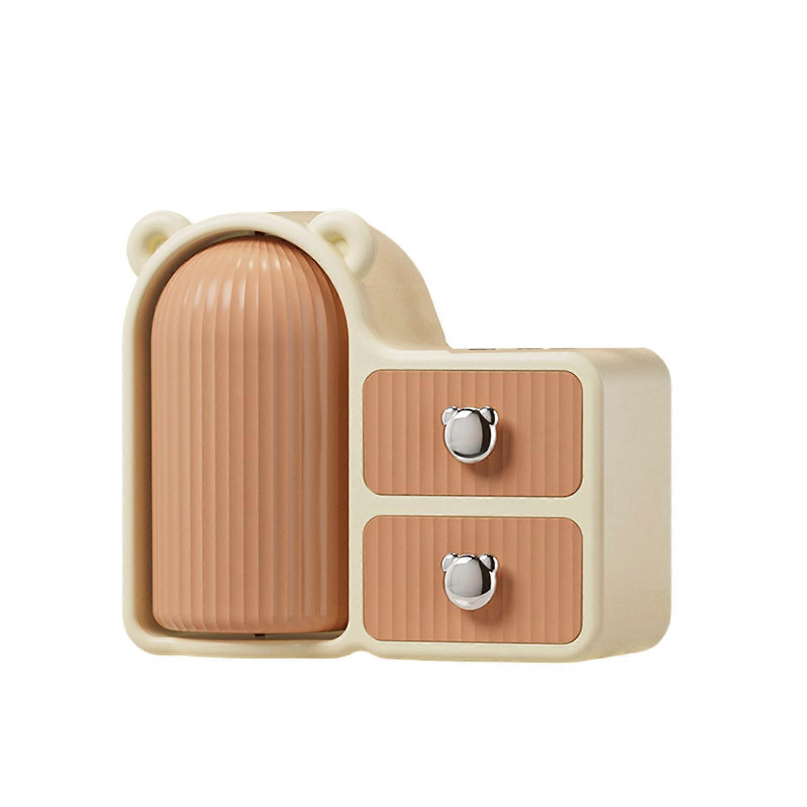 Space Efficient Rotating Makeup Stand Holder Perfect For Storing Brushes Lipsticks And Eyeshadows On Dressing Tables Milk tea brown