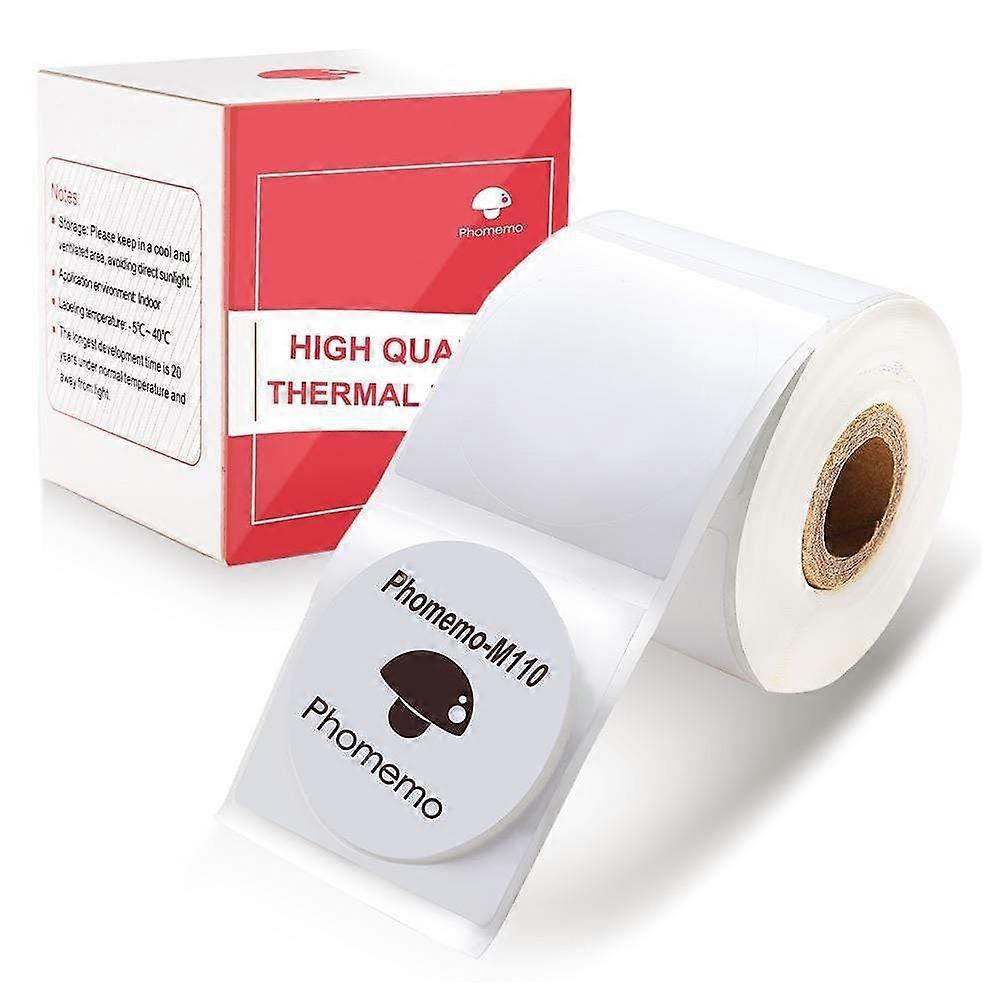 For Phomemo M110 / M200 200pcs /Roll 30x30mm Round Self-Adhesive Thermal Labels