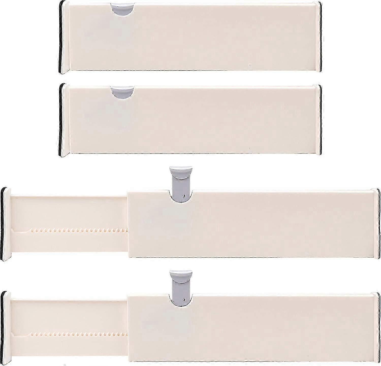 מחיצת מגירת פלסטיק מודולרית פנטסטית (סט של 4) - 37.5 x 10 ס"מ - מחיצת מגירה ניתנת להרחבה - מטבח, חדר שינה, חדר אמבטיה, משרד, ארון ושידה