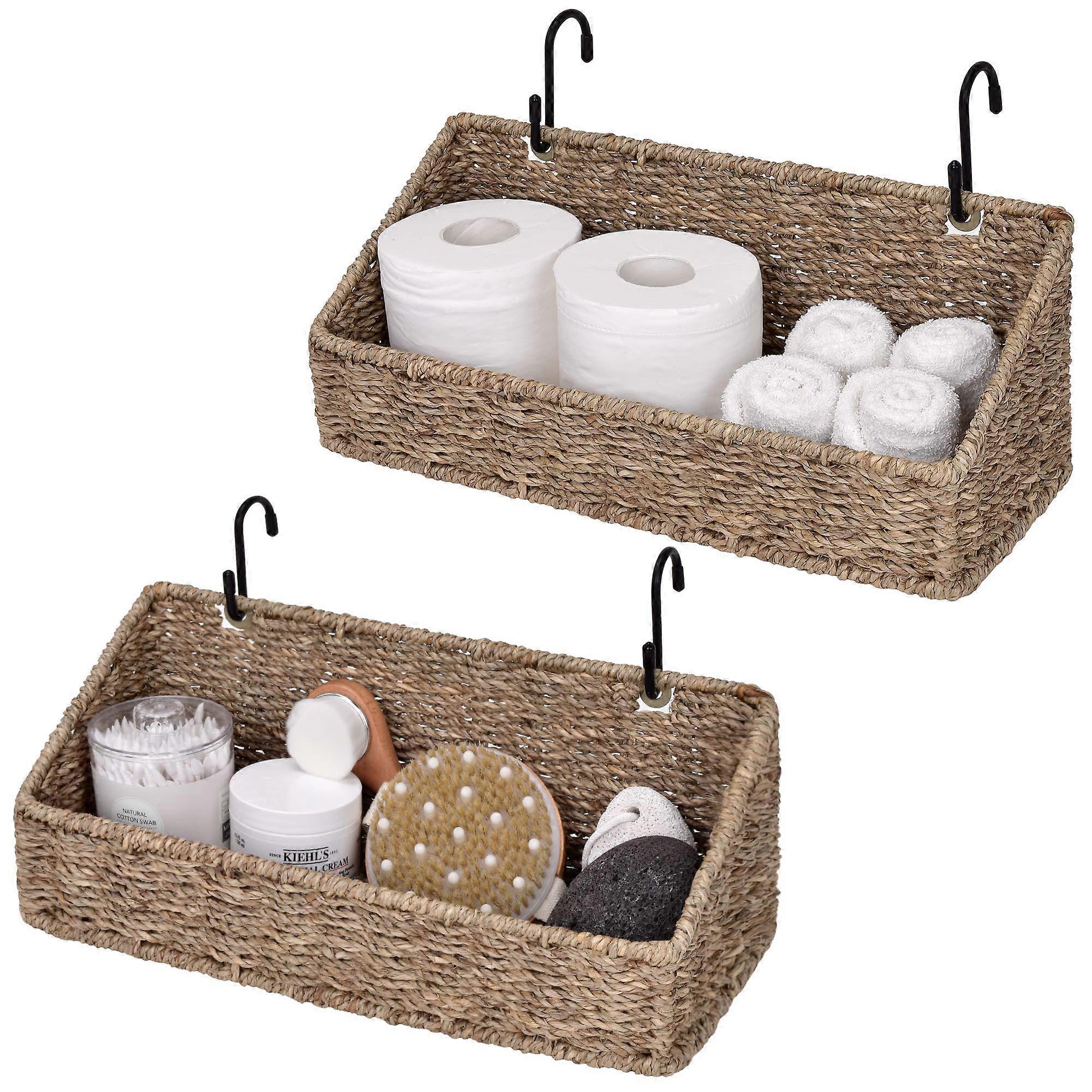 2 Sets Woven Baskets for Kitchen Storage Organizing