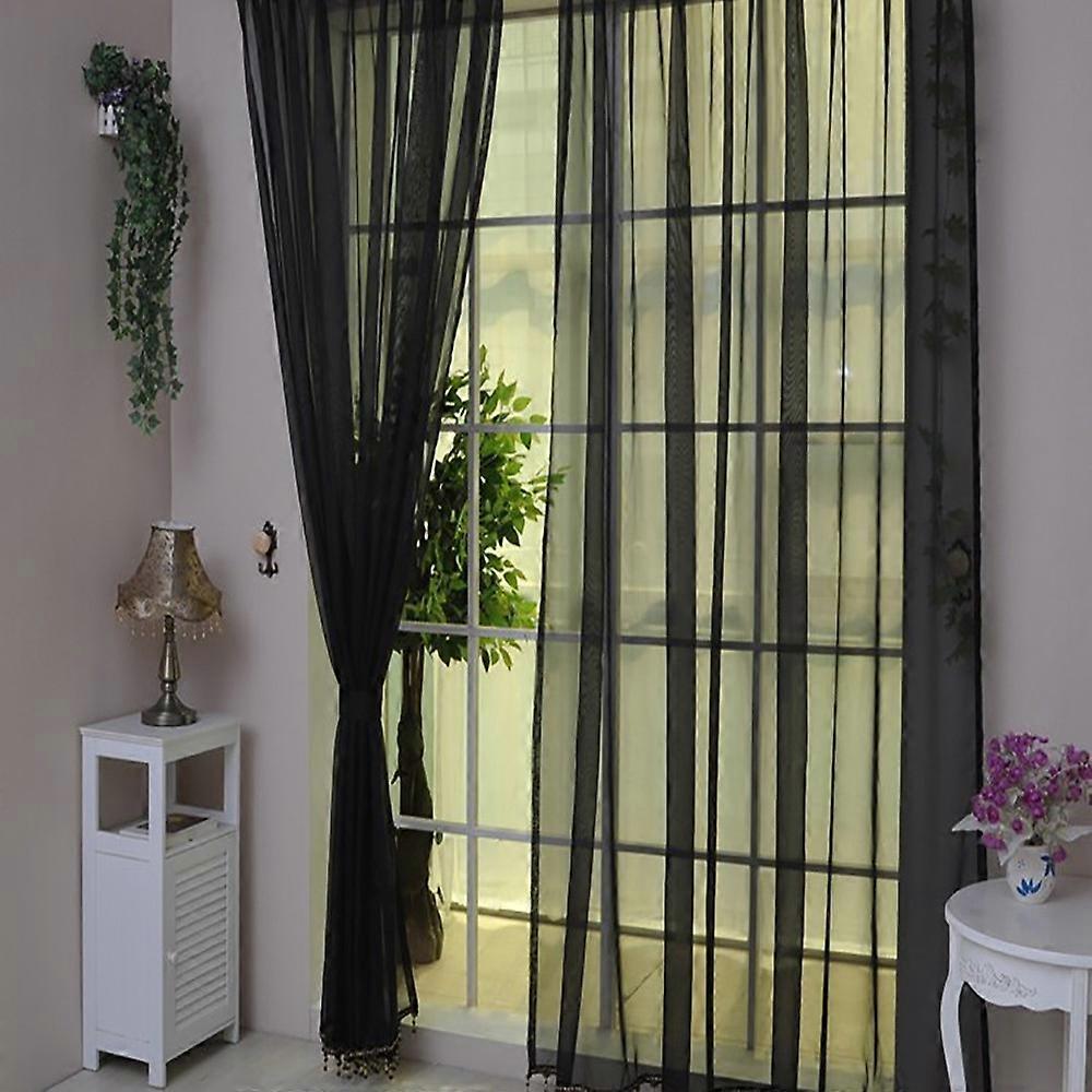 1 PCS Pure Color Door Window Curtain Drape Panel Sheer Scarf Valances pp682