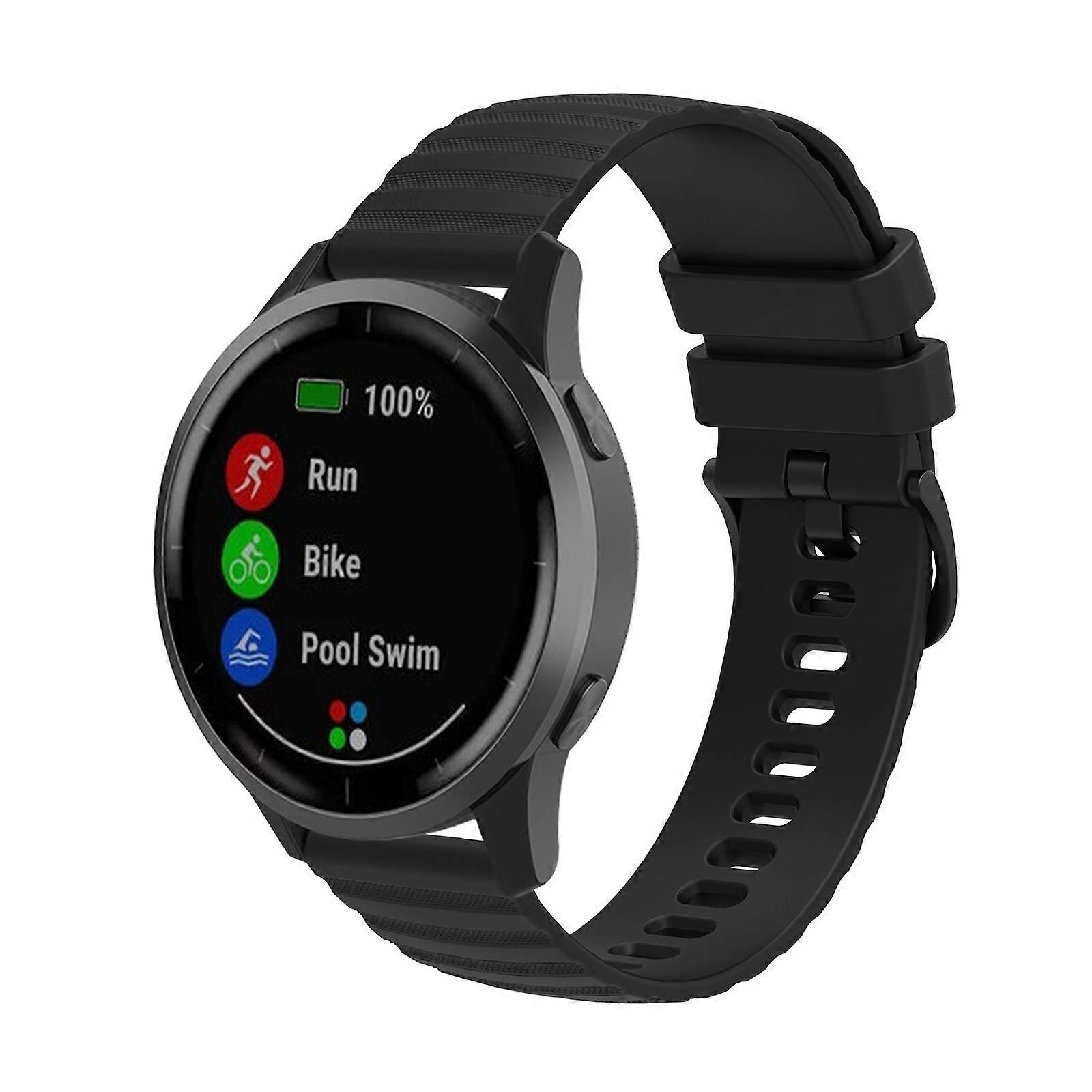22mm Universal Wave Pockmark Texture Silicone Watch Band