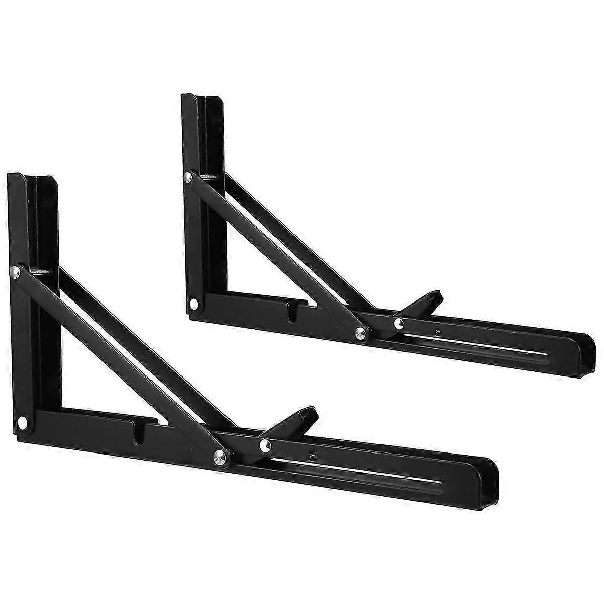 Black Triangle Folding Angle Bracket, Adjustable Wall Shelves,Mounted Table Shelves,Home Hardware,1