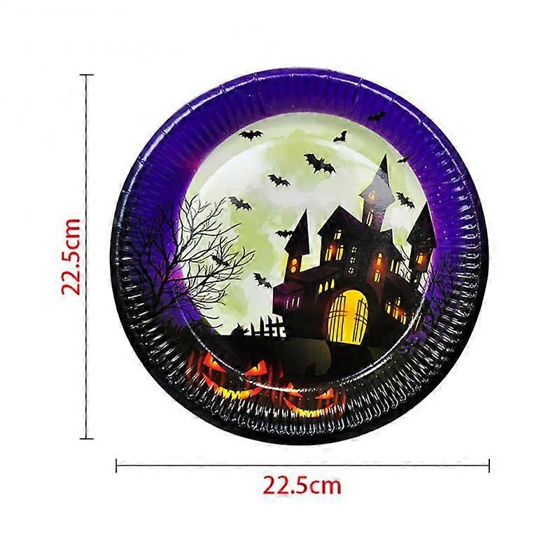 Halloween Tableware High Quality Disposable Paper Plates Cups  Tablecloth Tableware