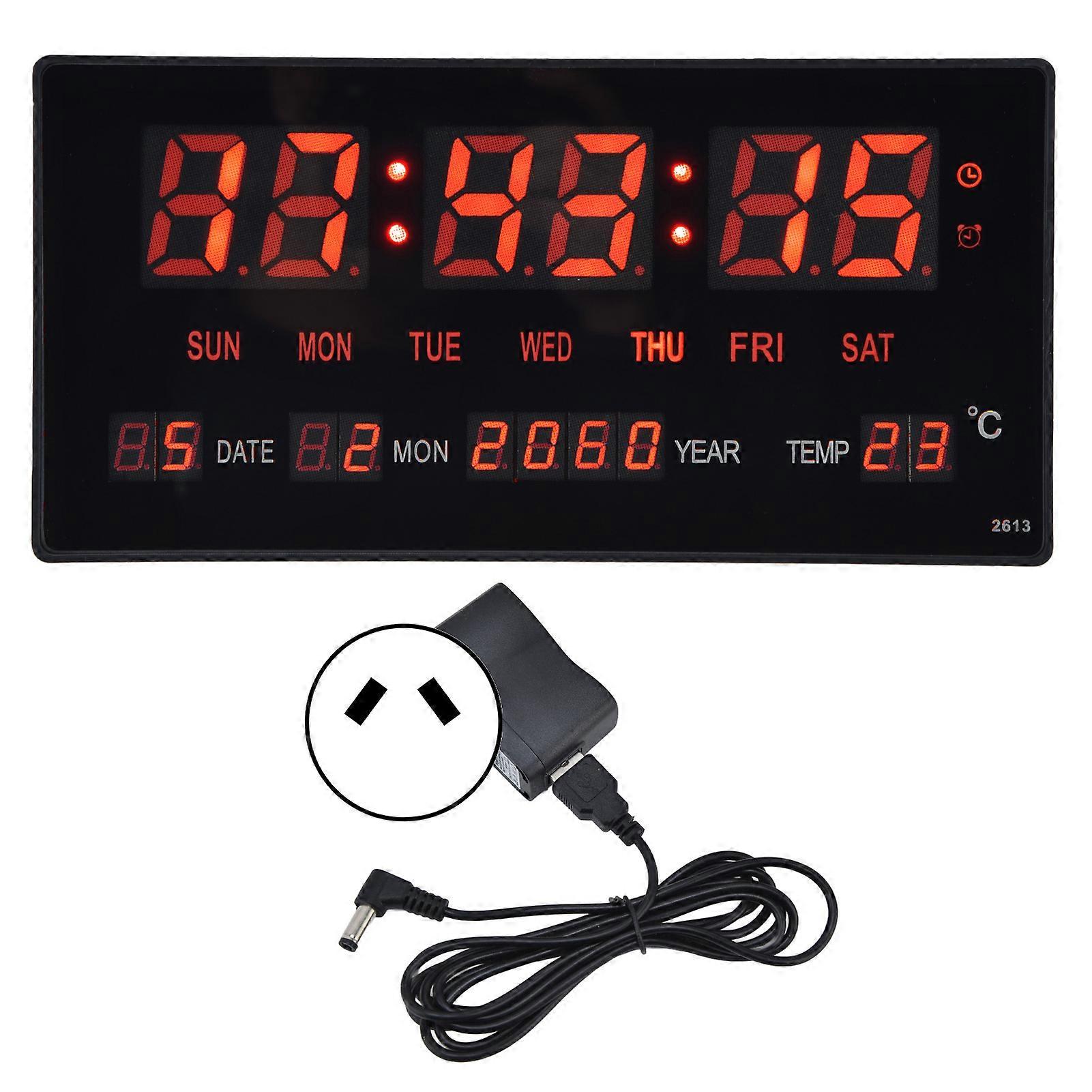 LED Digital Wall Clock with Calendar Display, Simple Design, 100-240V Power, Ideal for Bedrooms and Offices