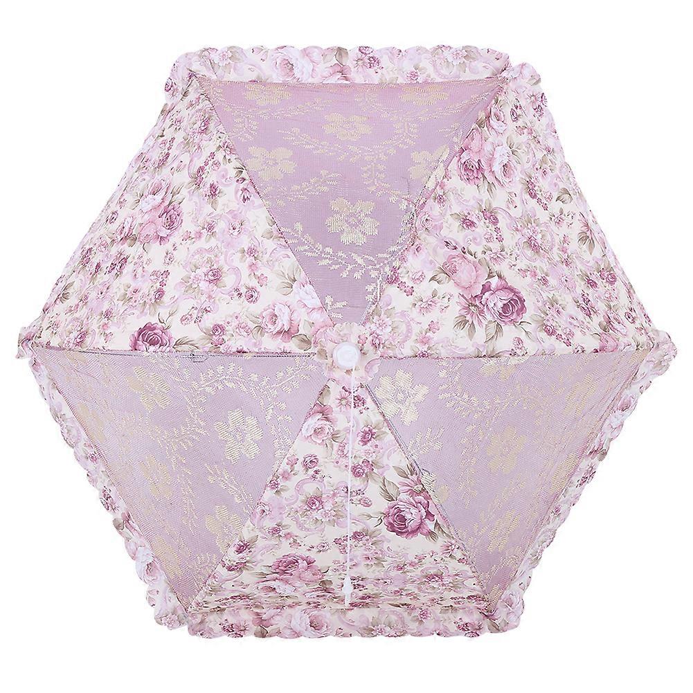 Foldable Food Dish Cover For Outdoor Picnics Anti Fly Mesh Umbrella Tent Dustproof Mosquito Shield