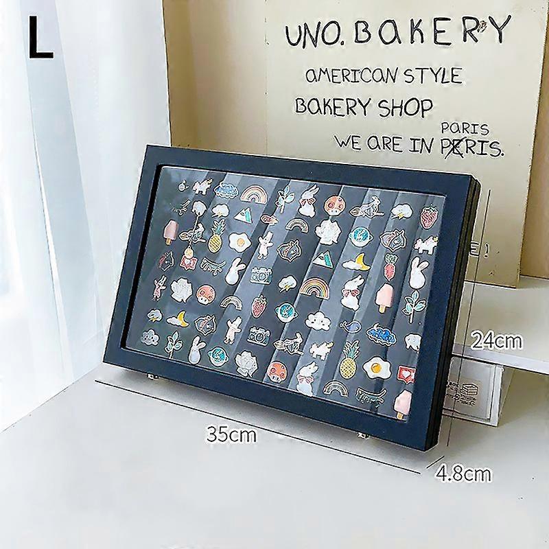 Bar Badge Storage Box Transparent Dust-proof Chest Pin Box Medal Display Stand Pu Leather Jewelry Medal Collection Display Frame