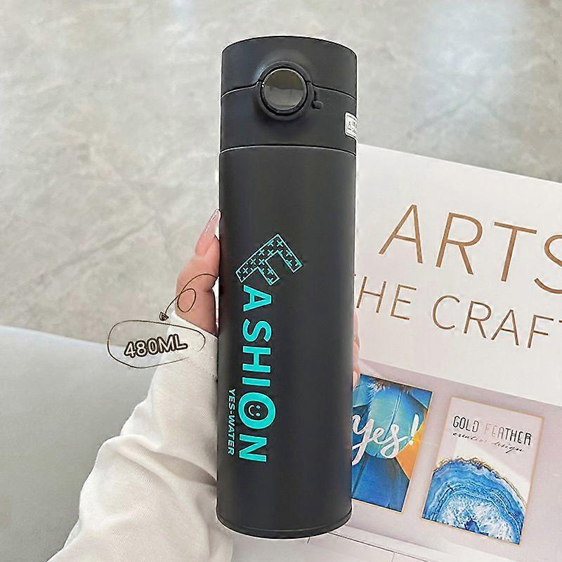 16oz/480Ml Stainless Steel Vacuum Insulated Water Bottle,Leakproof,BPA Free-Black