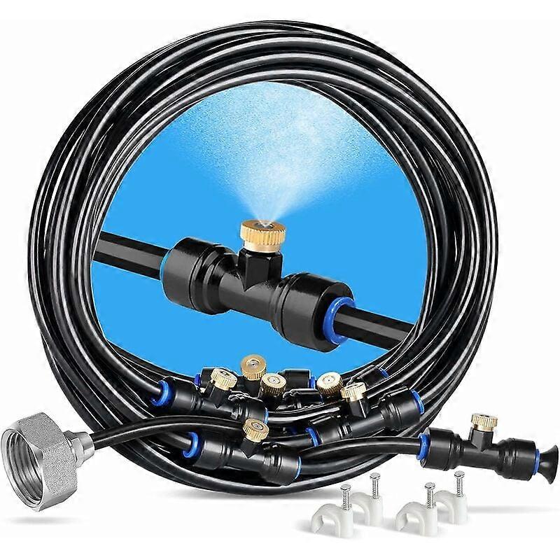 Misting Cooling System, Outdoor Surrounding Cooling with Compression Resistance Tubing, Fine Water Droplets Absorption for Temperature Reduction,