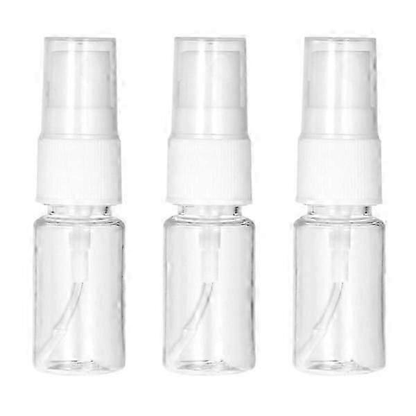 3x Plastic Spray Bottles - 10 ml Transparent