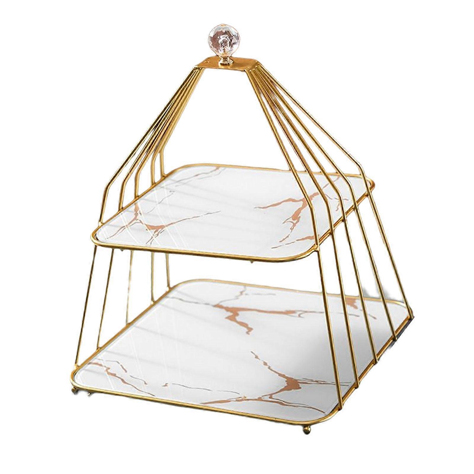 2 Tier Cupcake Stand, Serving Tray Cake Display Holder Fruit Plate Dessert