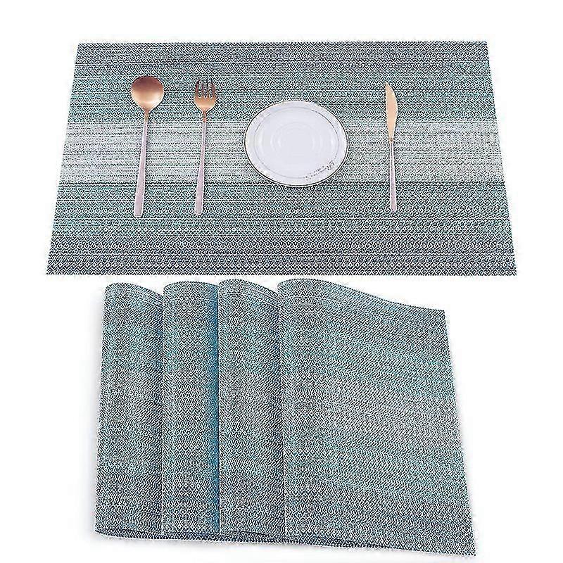 Vinyl Table Placemats Stain Resistant Foldable Washable Dining Table Mats in Multiple Colors and Sizes