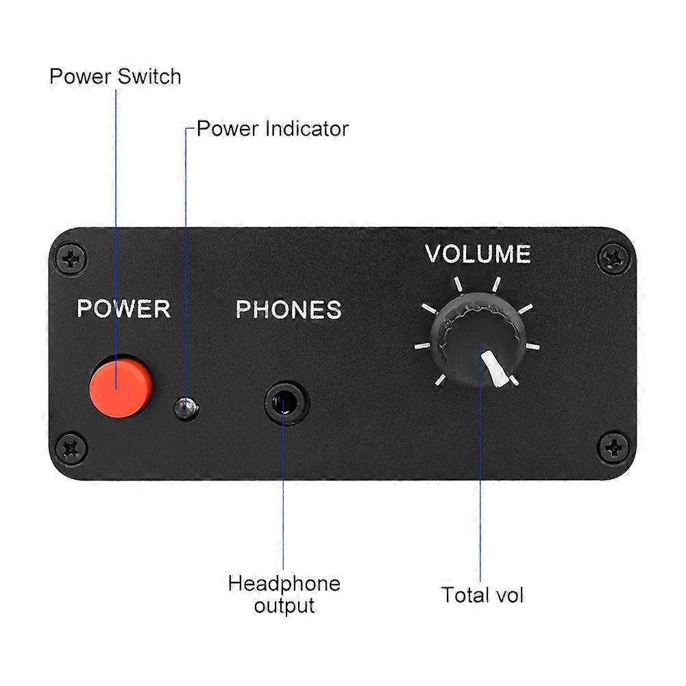 Hztuang AU-10X Preamplificatore Audio NE5532 – Gain 20dB, Ingresso/uscita 3.5mm, Controllo Volume, Alimentazione 9-19V DC
