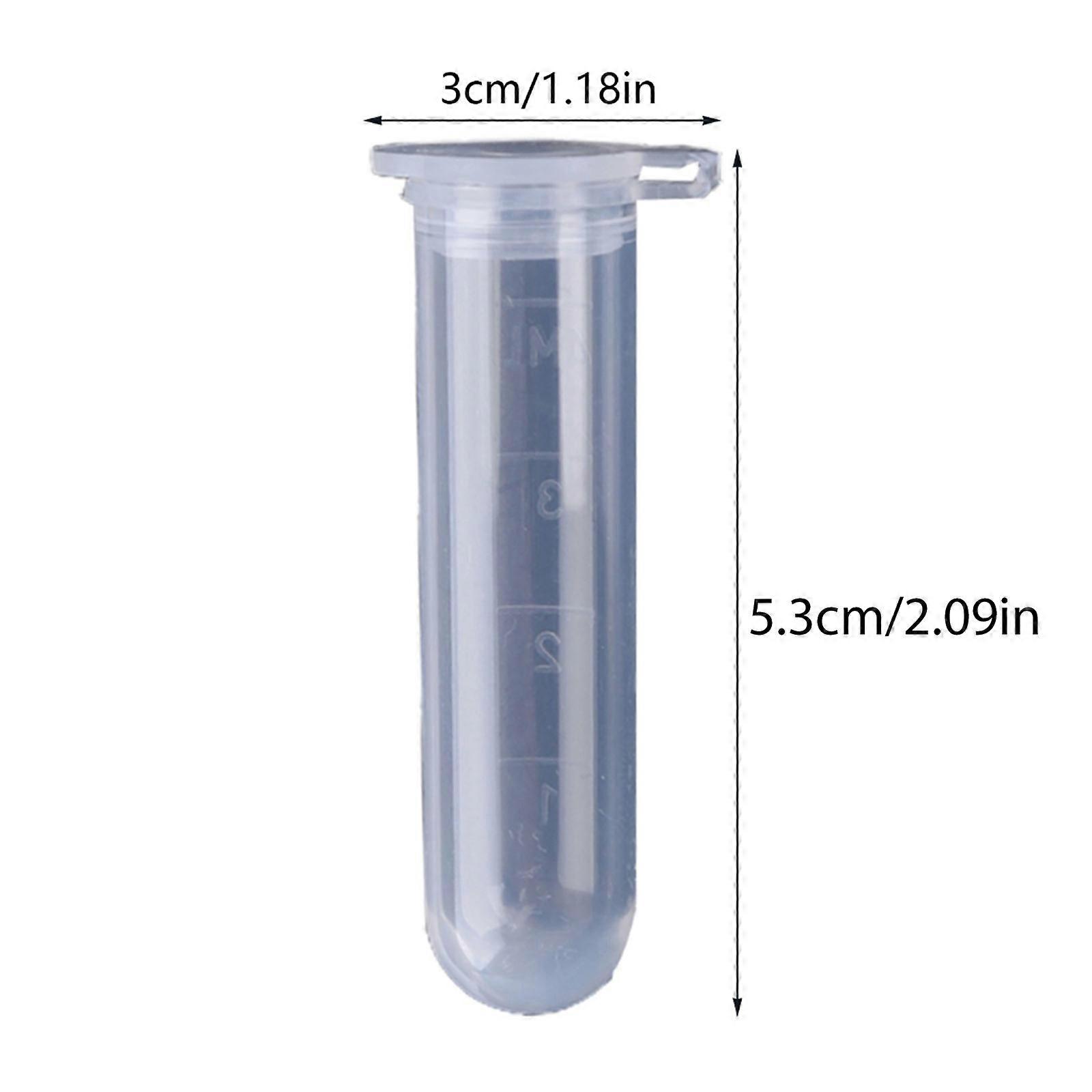 New 50Pcs 5ml Plastic Clear Snap Cap Centrifuge Tubes Vials Sample Lab Container  Transparent 60