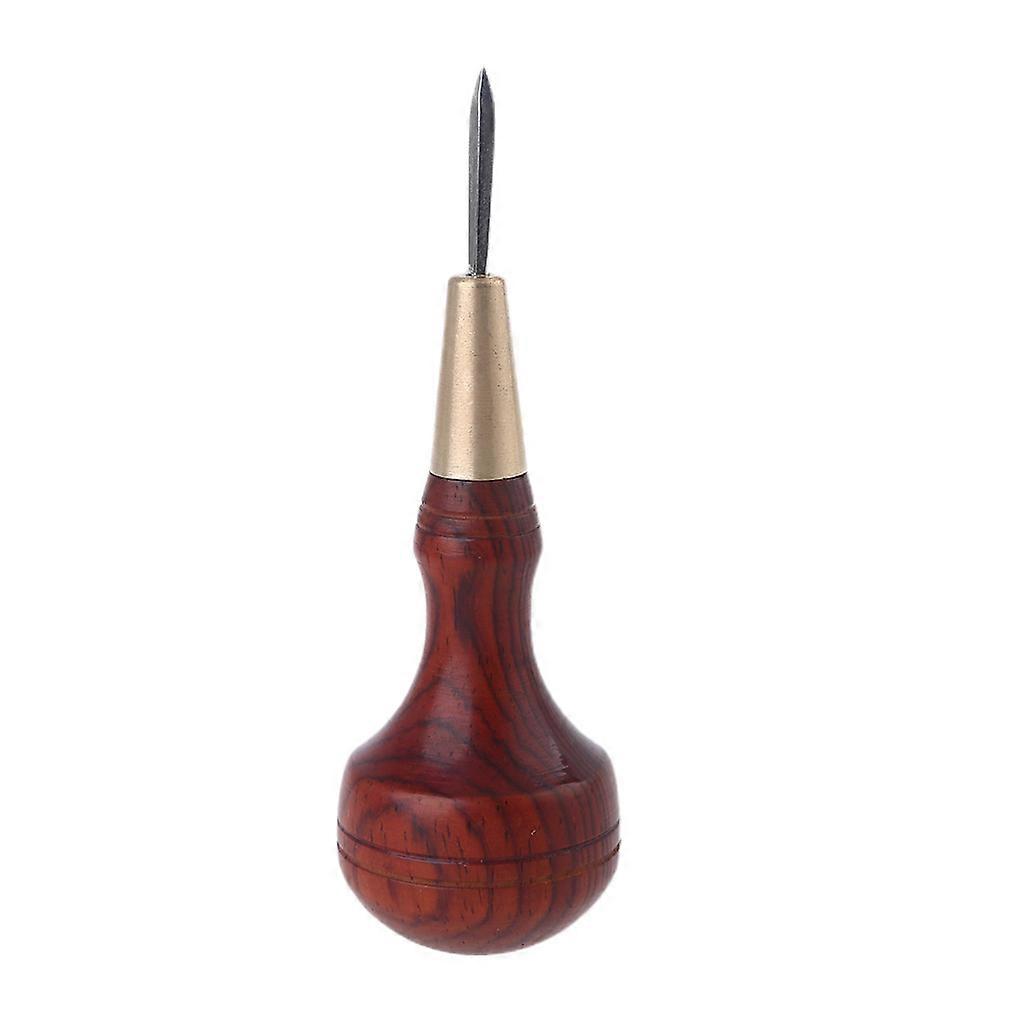 Wood Handle Scratch Diamond Shape Awl Tool, Leather Craft Cloth Pin Punching for Handmade Leather Reaming Cone Spacing  Dalbergia rhombus 5/6mm