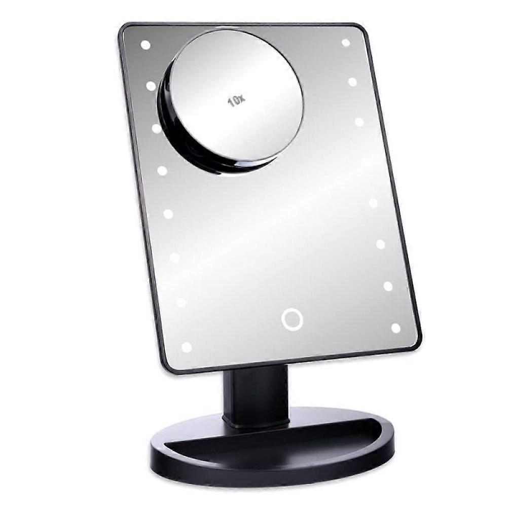 LED make-up mirror BLACK with 10x magnification make-up mirror with LED make-up mirror with lighting standing mirror cosmetic mirror bathroom mirror