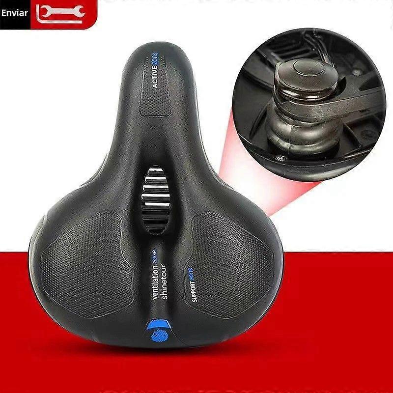 Breathable Bicycle Saddle with Taillight, Soft and Comfortable Widened Pad for Big Butt, Mountain Road Bike