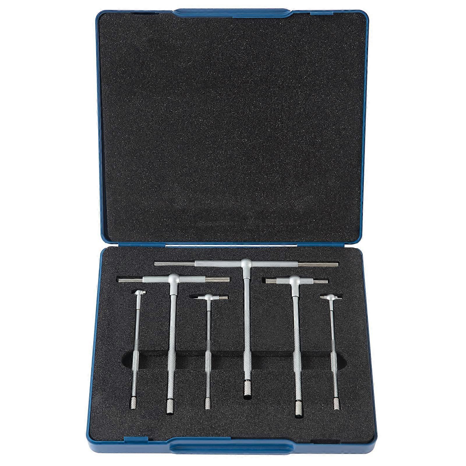 6 Pc Telescoping Gage Set, High Precision T-Bore Hole Gauges, Range 5/16" to 6", Portable Case Included