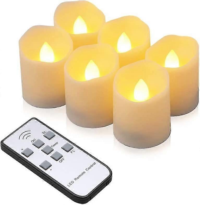 Led Candles 6 Flameless Tea Lights With Remote Control, Timer Function, Dimmer, Christmas Electric Candle
