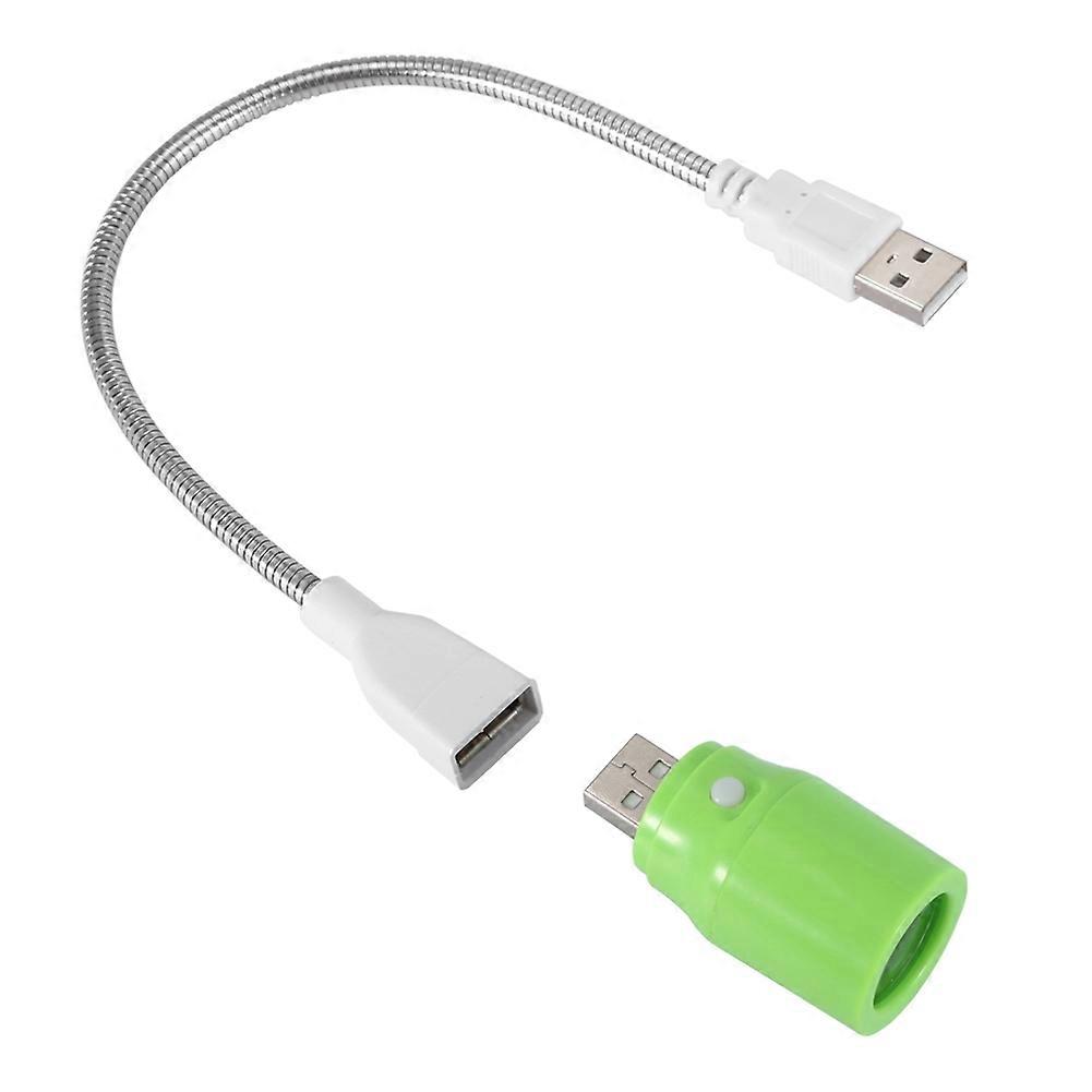 5V 1W Durable Mini Plastic USB LED Lamp Light for Study Desk Green with USB Hose