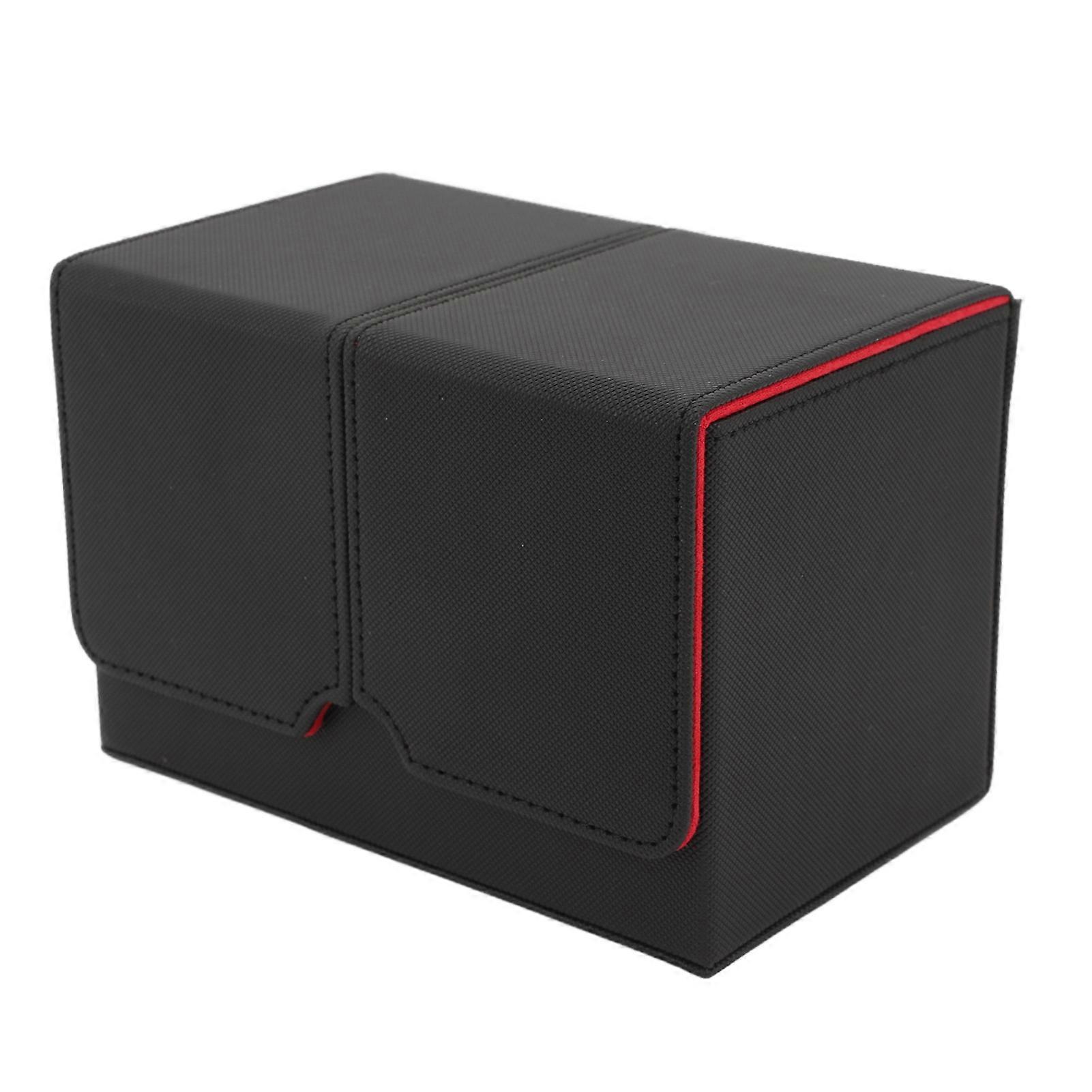 Card Storage Box PU Leather Magnetic Closure Card Deck Case with Drawer for Over 550 Game Cards
