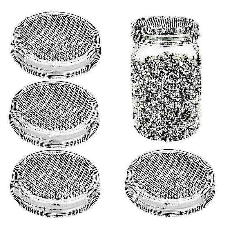 6 Pack Sprouting Jar Lids for Regular Mouth Jars