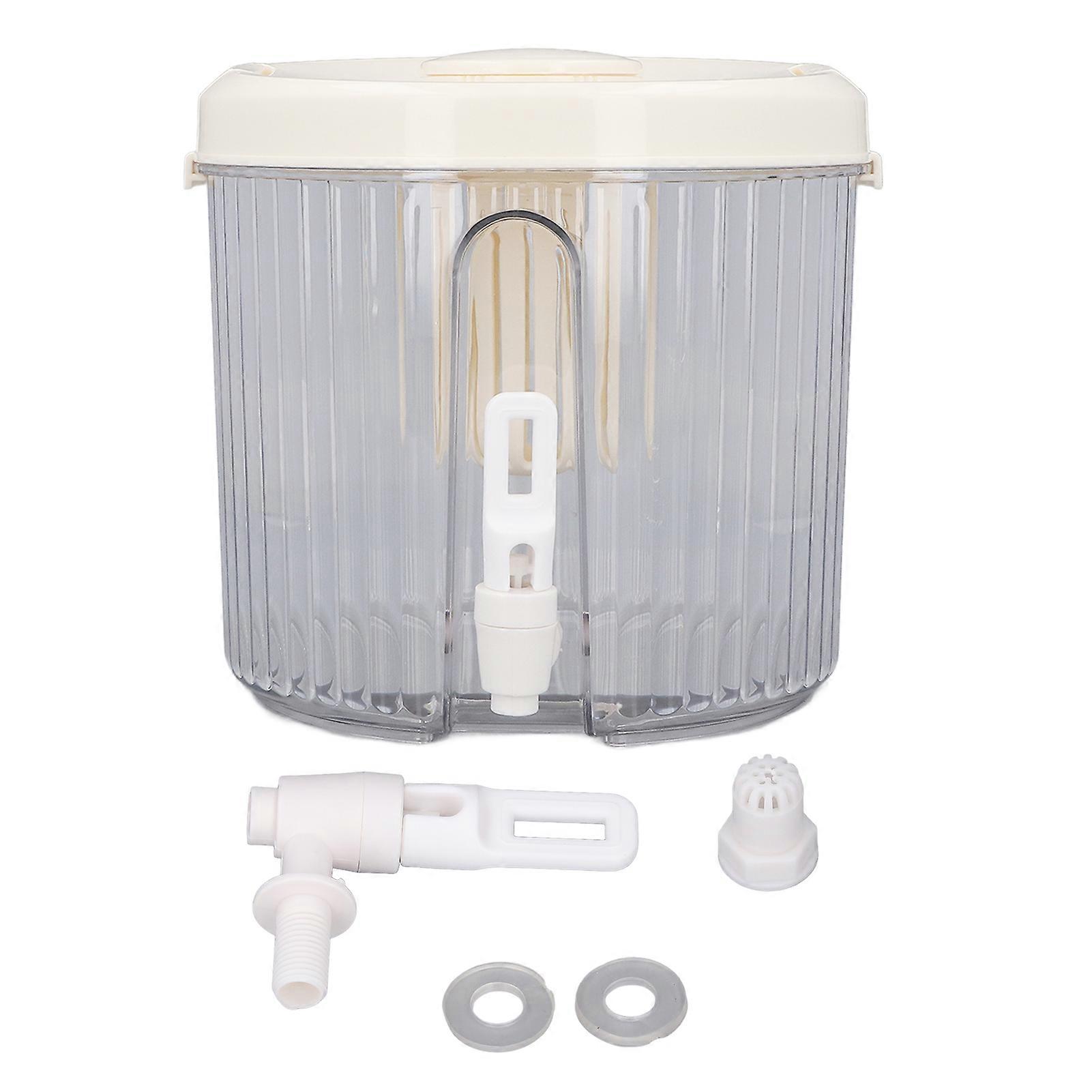 4L Beverage Drink Dispenser with Faucet Lid Dual Filtration Water Juice Container for Party White