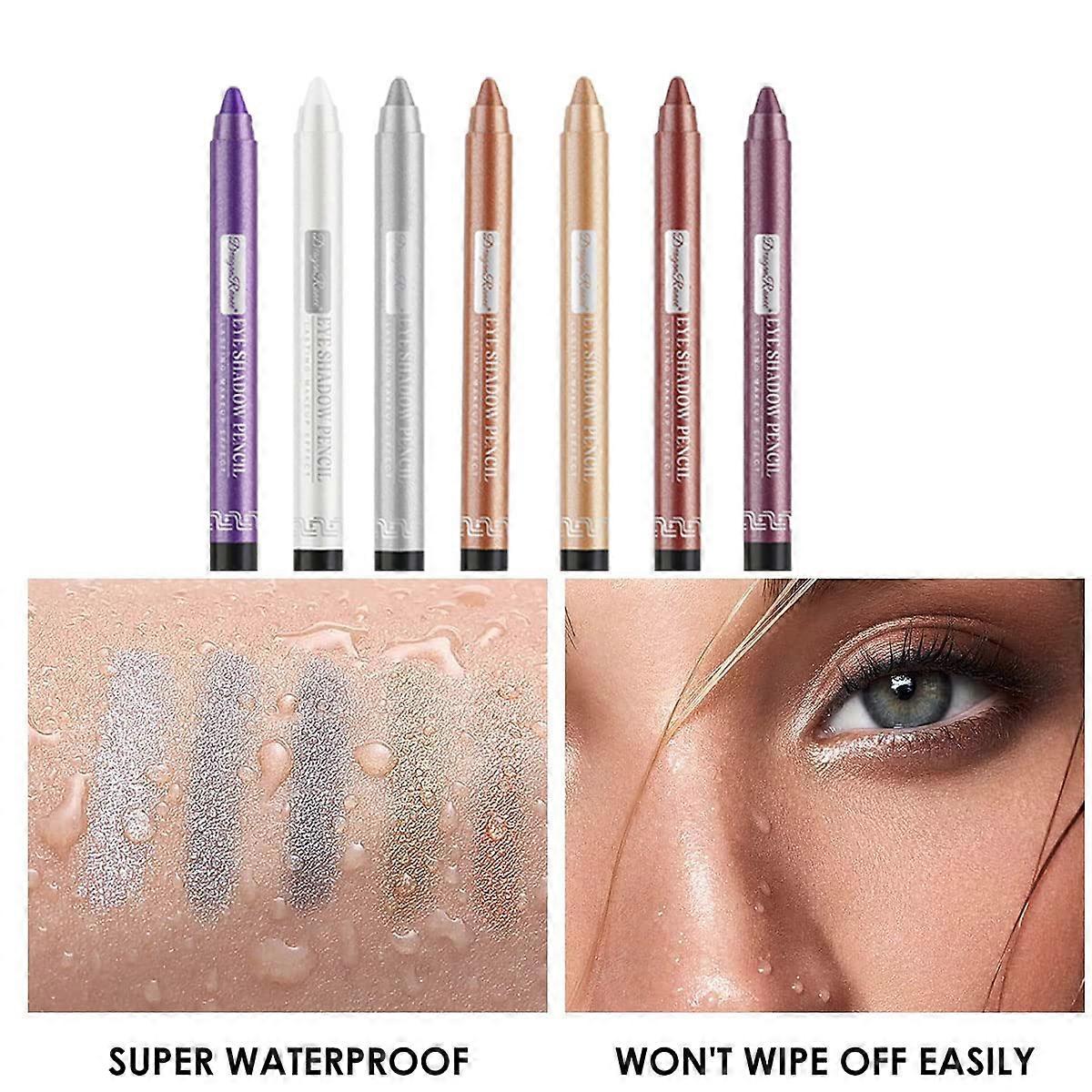 12 Pcs Eyeshadow Pencil Set Long-Lasting Glitter Eyeliner Pen Make-Up Pen with Sharpener