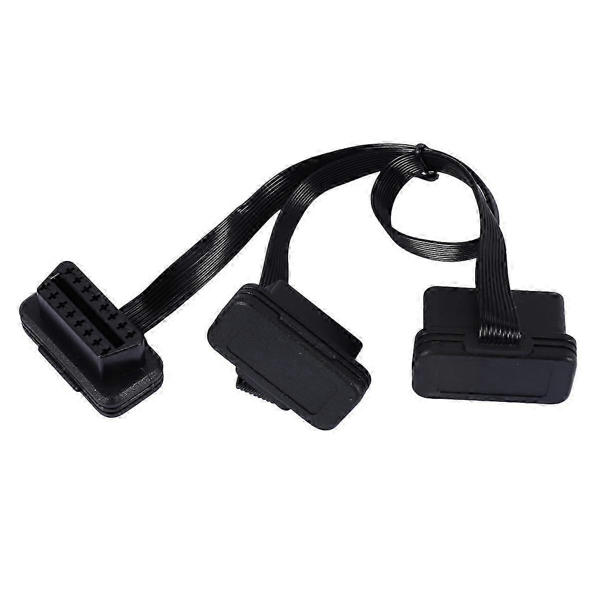 OBDII Prodlužovací dvojitý konektor Y Splitter OBD OBD2 16PIN připojení samec na samici Ploché + tenké pro ELM
