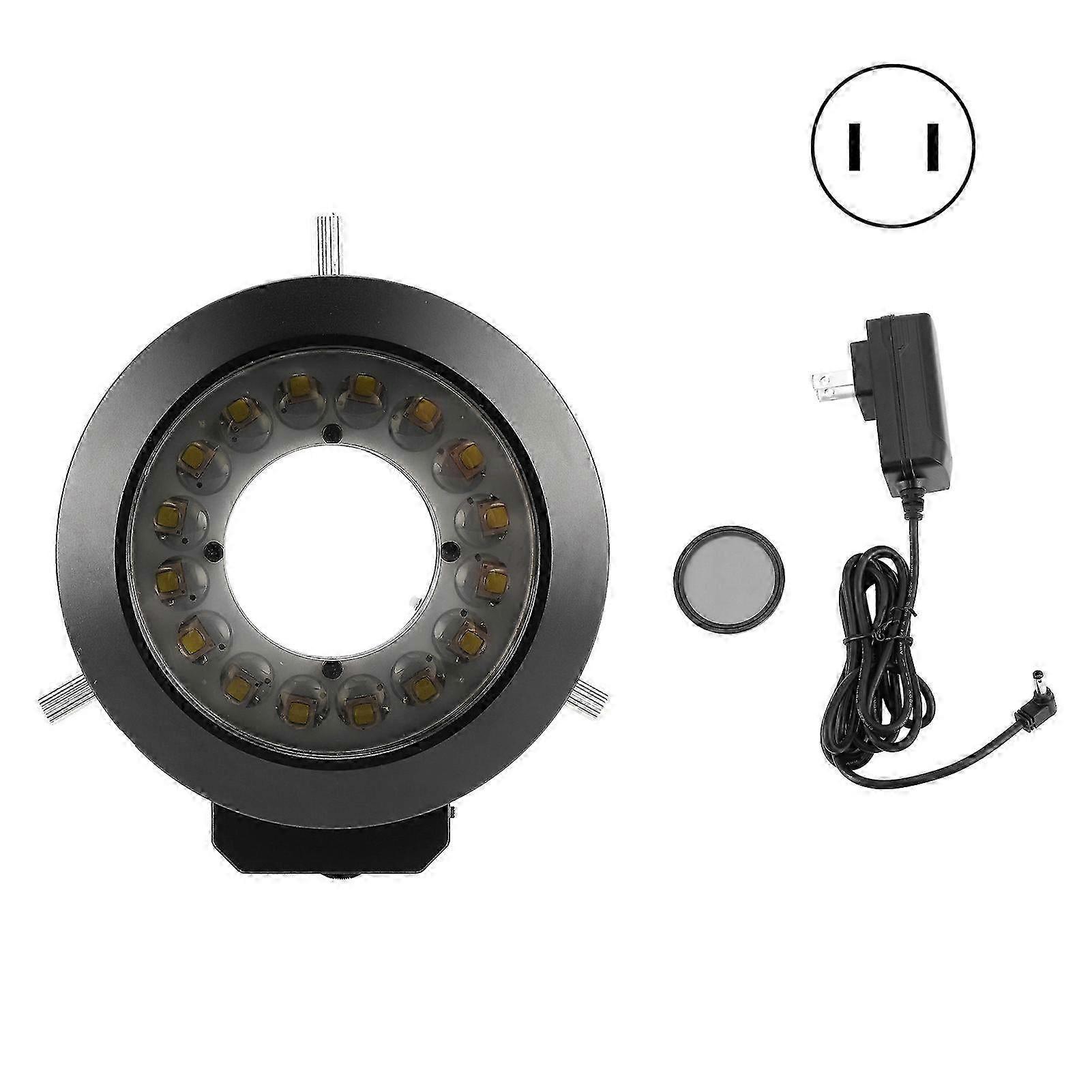 Kp-p100a Microscope 16led Ring Light Source With Polarizer 62mm Brightness Adjustment