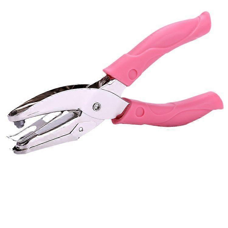 1.5mm Round Hole Punch Pliers Single Round Paper Puncher with Pink Handle for Craft Paper (Small Circle)